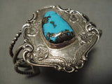 Incredible Vintage Native American Navajo Morenci Turquoise Sterling Silver Bracelet Old Cuff-Nativo Arts