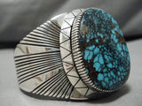 One Of The Best Vintage Native American Navajo Bisbee Turquoise Sterling Silver Bracelet-Nativo Arts