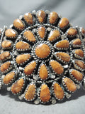 Exceptional Native American Navajo Apple Coral Cluster Sterling Silver Bracelet-Nativo Arts