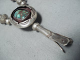 Striking Vintage Native American Navajo Royston Turquoise Sterling Sivler Necklace Old-Nativo Arts