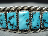 Excellent Vintage Native American Navajo Sleeping Beauty Turquoise Sterling Silver Bracelet-Nativo Arts