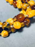 One Of The Most Unique Ever Native American Navajo Yellowstone Amber Necklace-Nativo Arts