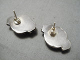 Amazing Vintage Navajo Gaspeite Sterling Silver Native American Earrings Old-Nativo Arts