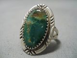 Important Vintage Native American Navajo Royston Turquoise Sterling Silver Ring Old-Nativo Arts
