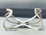 Native American Signed More Unique Cuff Vintage Navajo Turquoise Sterling Silver Bracelet-Nativo Arts