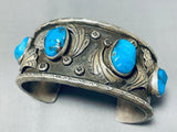Fantastic Vintage Native American Navajo Blue Diamond Turquoise Sterling Silver Bracelet-Nativo Arts