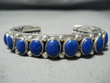 Native American Heavy Orville Tsinnie Lapis Sterling Silver Bracelet Cuff Old-Nativo Arts