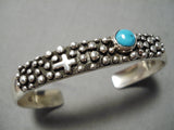 Native American Important Santo Domingo Vintage Sterling Silver Turquoise Bracelet-Nativo Arts