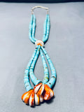 Native American Opulent Increasing Turquoise Disc Vintage Santo Domingo Necklace-Nativo Arts