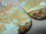 Huge Slab Turquoise #8 Sterling Silver Native American Earrings-Nativo Arts