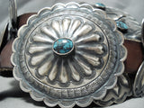 Extremely Rare Turquoise Vintage Native American Navajo Sterling Silver Concho Belt-Nativo Arts