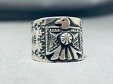 Focused Detail From Artist Native American Navajo Sterling Silver Ring-Nativo Arts