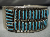 Stunning Vintage Native American Navajo Turquoise Sterling Silver Yazzie Bracelet-Nativo Arts