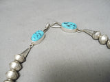 One Of Best Vintage Native American Navajo Thomas Singer Turquoise Sterling Silver Necklace-Nativo Arts