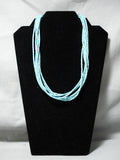 Stunning Vintage Native American Navajo Turquoise Heishi Sterling Silver Drum Necklace-Nativo Arts