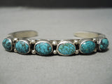 Rare Vintage Native American Navajo Spiderweb Turquoise Sterling Silver Bracelet Old-Nativo Arts
