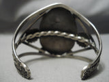 One Of The Best Vintage Native American Navajo Petrified Wood Sterling Silver Bracelet Old-Nativo Arts