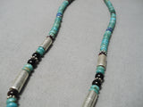 Authentic Vintage Native American Navajo Thomas Singer Turquoise Sterling Silver Necklace-Nativo Arts