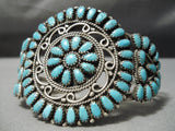 Authentic Vintage Native American Navajo Larry Moses Begay Turquoise Sterling Silver Bracelet-Nativo Arts