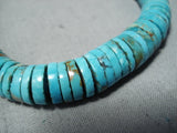 Native American Breathtaking Vintage Santo Domingo Turquoise Sterling Silver Necklace Old-Nativo Arts