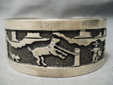 Detailed Vintage Navajo Hand Wrought Sterling Silver Native American Bracelet-Nativo Arts