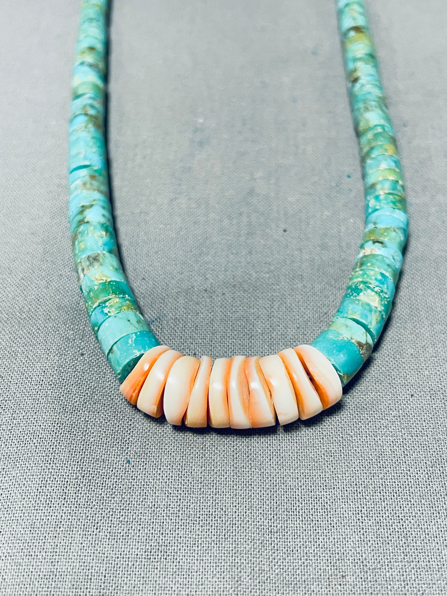 Native American Jewelry Five Strand Turquoise Necklace - PuebloDirect.com