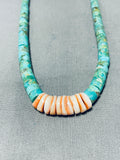 Native American Traditional Vintage Santo Domingo Turquoise Shell Sterling Silver Necklace-Nativo Arts