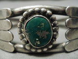 Striking Vintage Native American Navajo Cerrillos Turquoise Sterling Silver Bracelet-Nativo Arts