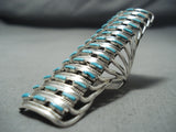 One Of The Tallest Ever Native American Turquoise Sterling Silver Ring-Nativo Arts