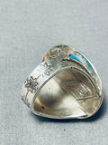 Native American Completely Hand Carved Coral Sterling Silver Ring-Nativo Arts