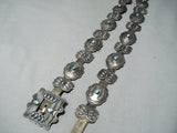 Authentic Vintage Native American Navajo Harry Morgan Turquoise Sterling Silver Concho Belt-Nativo Arts
