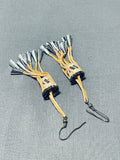 Native American Dangle Drums Vintage Southwestern Earrings-Nativo Arts