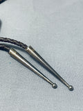 Sensational Vintage Native American Navajo Old Kingman Turquoise Sterling Silver Bolo Tie-Nativo Arts