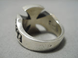 Marvelous Vintage Navajo Native American Skulls Sterling Silver Ring Huge!-Nativo Arts