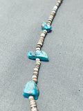Outstanding Vintage Native American Navajo 7 Turquoise Heishi Sterling Silver Choker Necklace-Nativo Arts