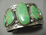 Monumental Vintage Native American Navajo Orvil Jack Turquoise Sterling Silver Bracelet Old-Nativo Arts