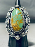 Incredible Native American Navajo Royston Turquoise Sterling Silver Ring Signed-Nativo Arts