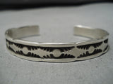 Important Vintage Native American Navajo Nora Bill Altering Moon Sterling Silver Bracelet Cuff-Nativo Arts