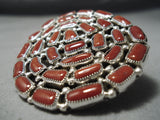 Remarkable Navajo Coral Sterling Silver Ring Native American-Nativo Arts