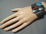 Important Earlier Wil Benally Vintage Native American Navajo Sterling Silver Turquoise Bracelet-Nativo Arts