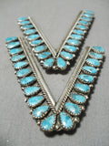Spectacular Vintage Native American Navajo Turquoise Sterling Silver Collar Pins Old-Nativo Arts