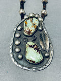 Opulent Vintage Native American Navajo Royston Turquoise Sterling Silver Heishi Necklace Old-Nativo Arts