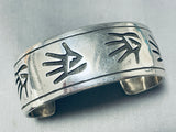 Fabulous Open Hand Vintage Native American Navajo Sterling Silver Bracelet-Nativo Arts