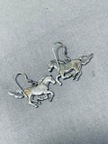 Impressive Native American Navajo Sterling Silver Horse Earrings-Nativo Arts