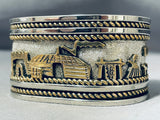 Nelson Native American Navajo Sterling Silver & Gold Storyteller Bracelet-Nativo Arts