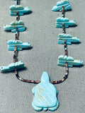 Wonderful Vintage Native American Zuni Turquoise Turtles Sterling Silver Necklace-Nativo Arts