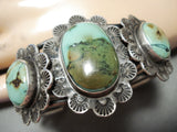 Shocking Vintage Native American Navajo Domed Royston Turquoise Sterling Silver Bracelet-Nativo Arts