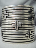 Tremendous Navajo Sterling Silver Crosses Bracelet Native American-Nativo Arts