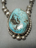 Important Vintage Native American Navajo Wil Singer Turquoise Sterling Silver Necklace-Nativo Arts