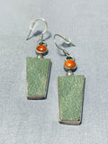 Incredible Jon Cly Signed Native American Navajo Turquoise Sterling Silver Earrings-Nativo Arts
